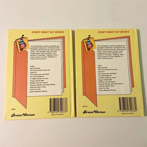 Vintage 1980 Start Right Elf  Books Ten Little Monkeys and Little Boy Blues Horn - Picture 2 of 16